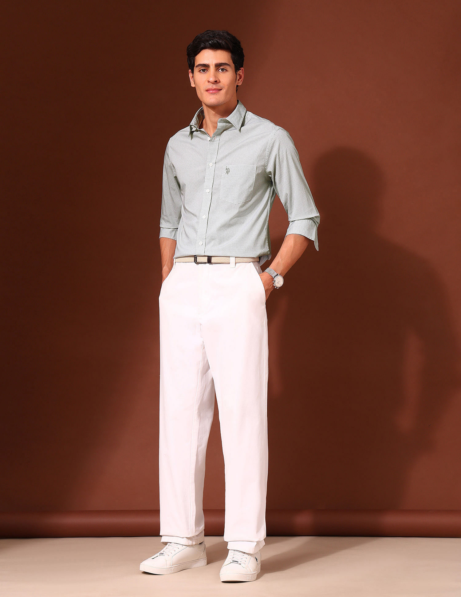 U.S. Polo Assn. Geometric Printed Tailored Fit Shirt