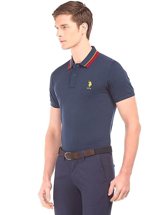 U.S. Polo Assn. Tipped Collar Slim Fit Polo Shirt