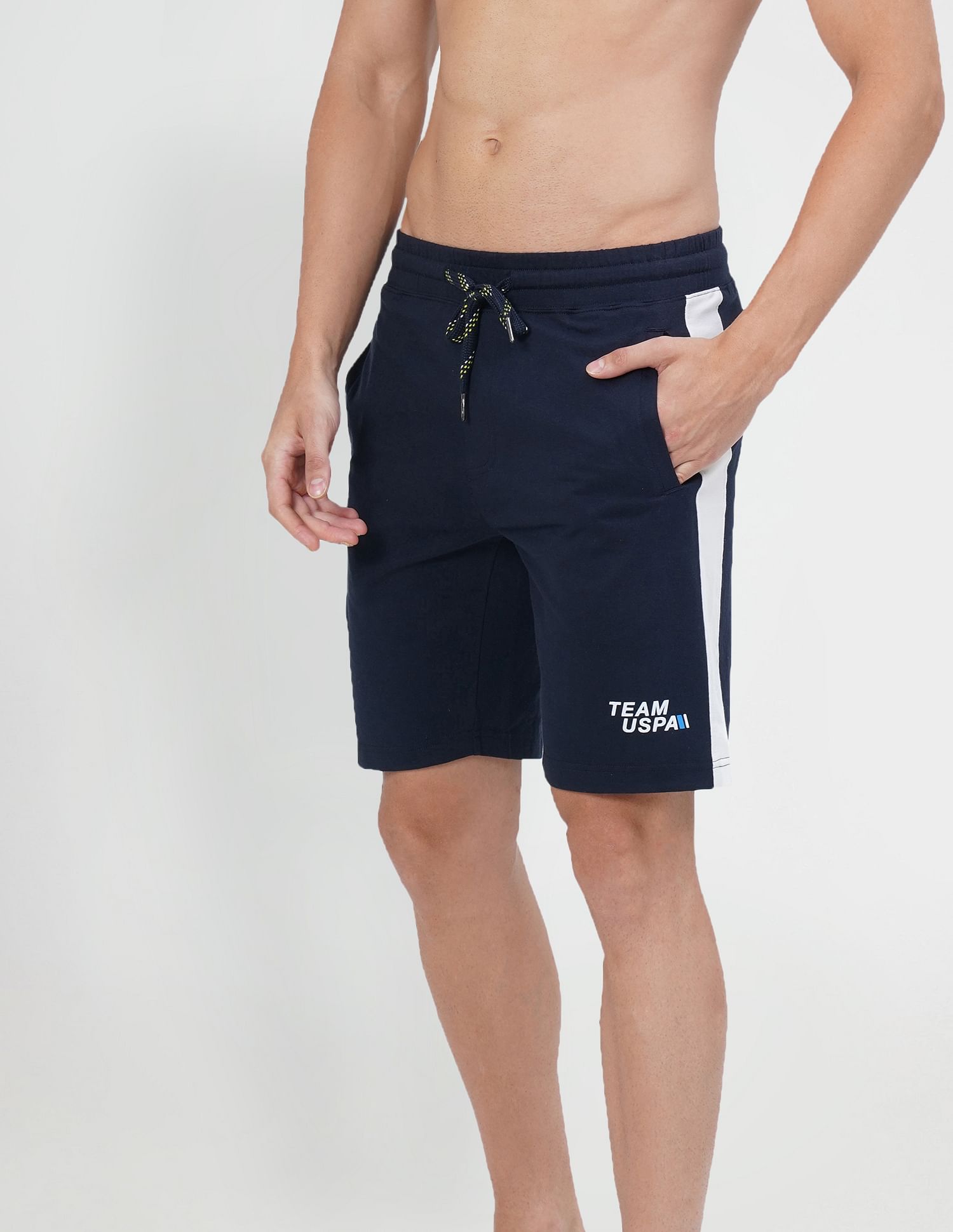 USPA Innerwear Colour Block Logo IYAR Knit Shorts - Pack Of 1