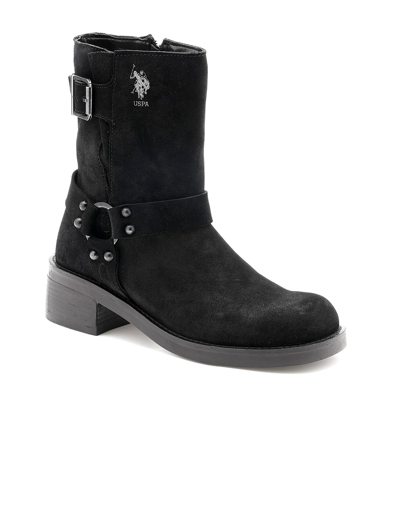 U.S. Polo Assn. Women Sabrina  Leather Engineer Boots
