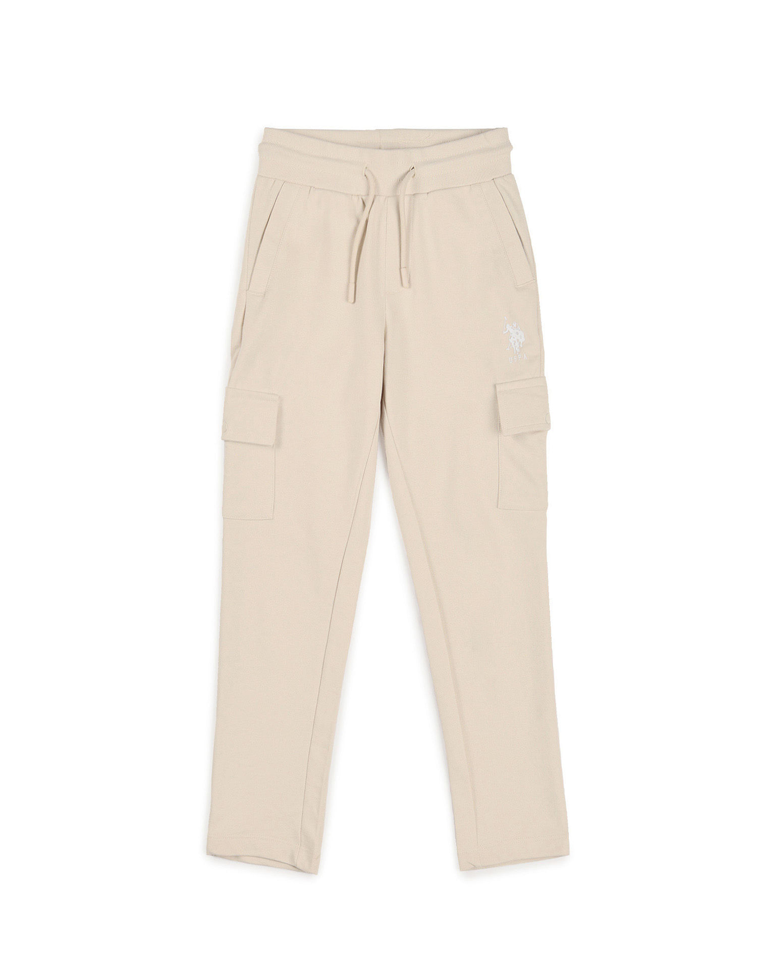 U.S. Polo Assn. Kids Boys Solid Pure Cotton Track Pants