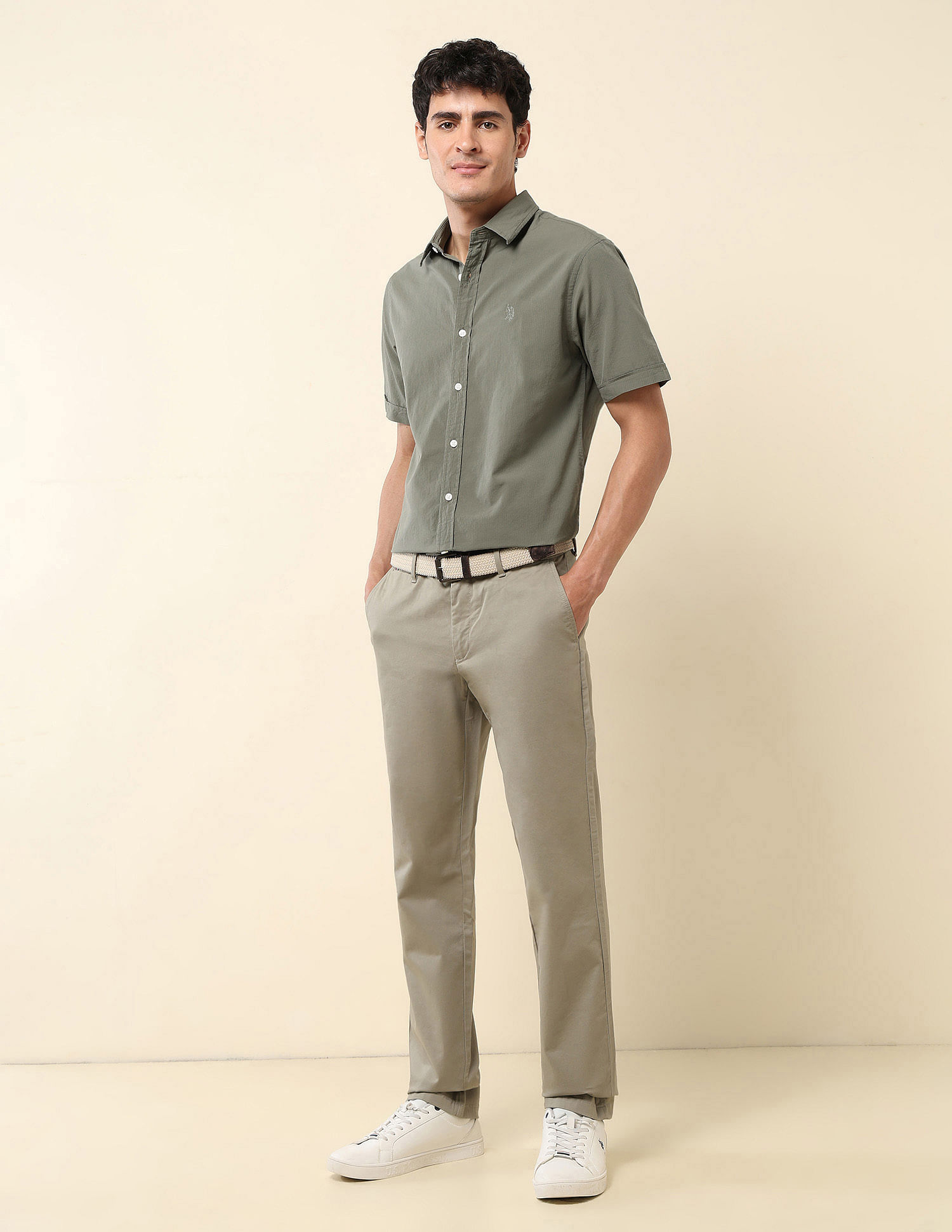 U.S. Polo Assn. Textured Pure Cotton Shirt