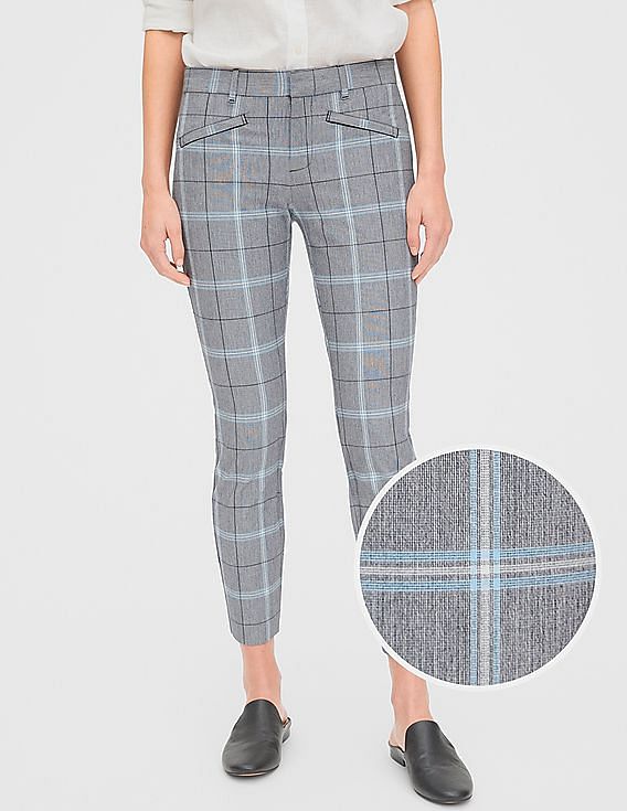 gap plaid skinny ankle pants