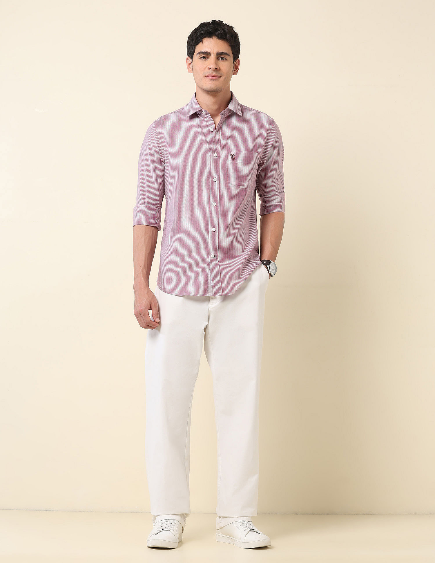 U.S. Polo Assn. Vertical Striped Tailored Fit Shirt
