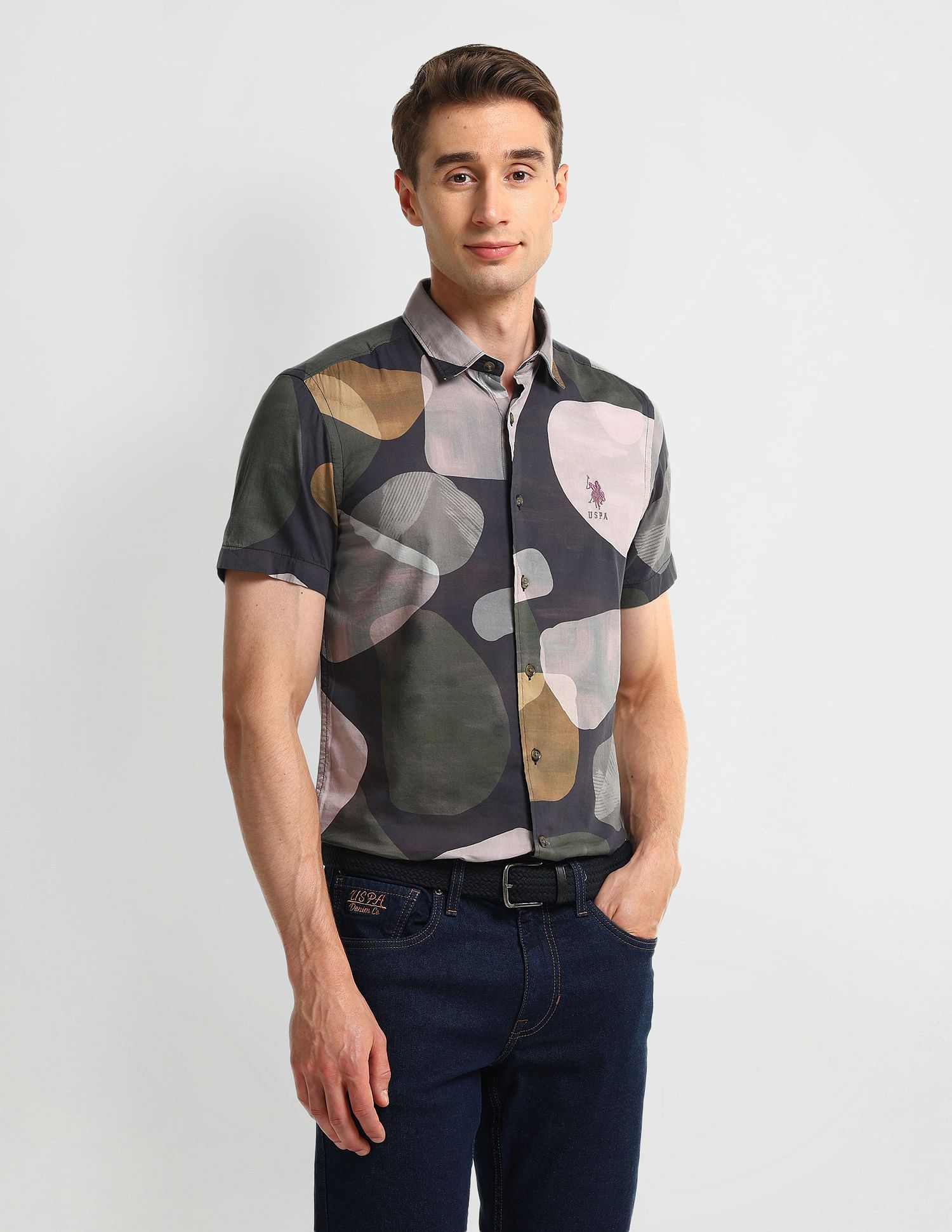 U.S. Polo Assn. Denim Co. Abstract Print Slim Fit Shirt