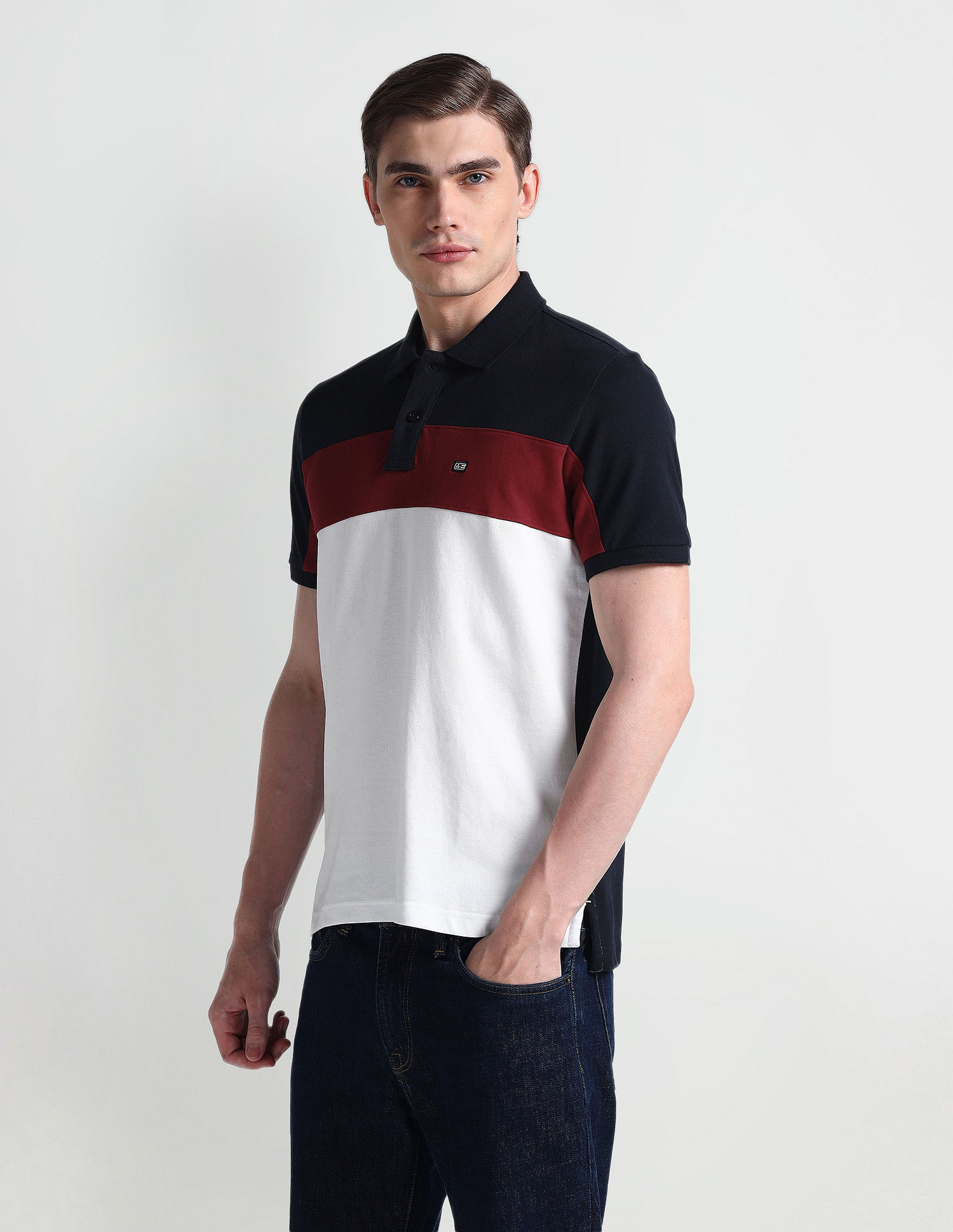 Arrow Sports Colour Block Regular Polo Shirt