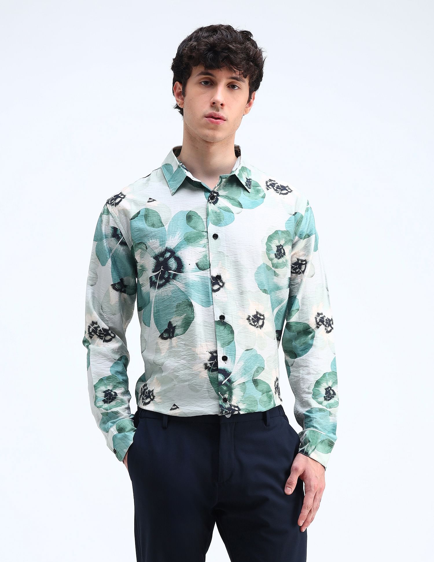Flying Machine Printed Twill Regular Fit Shirt