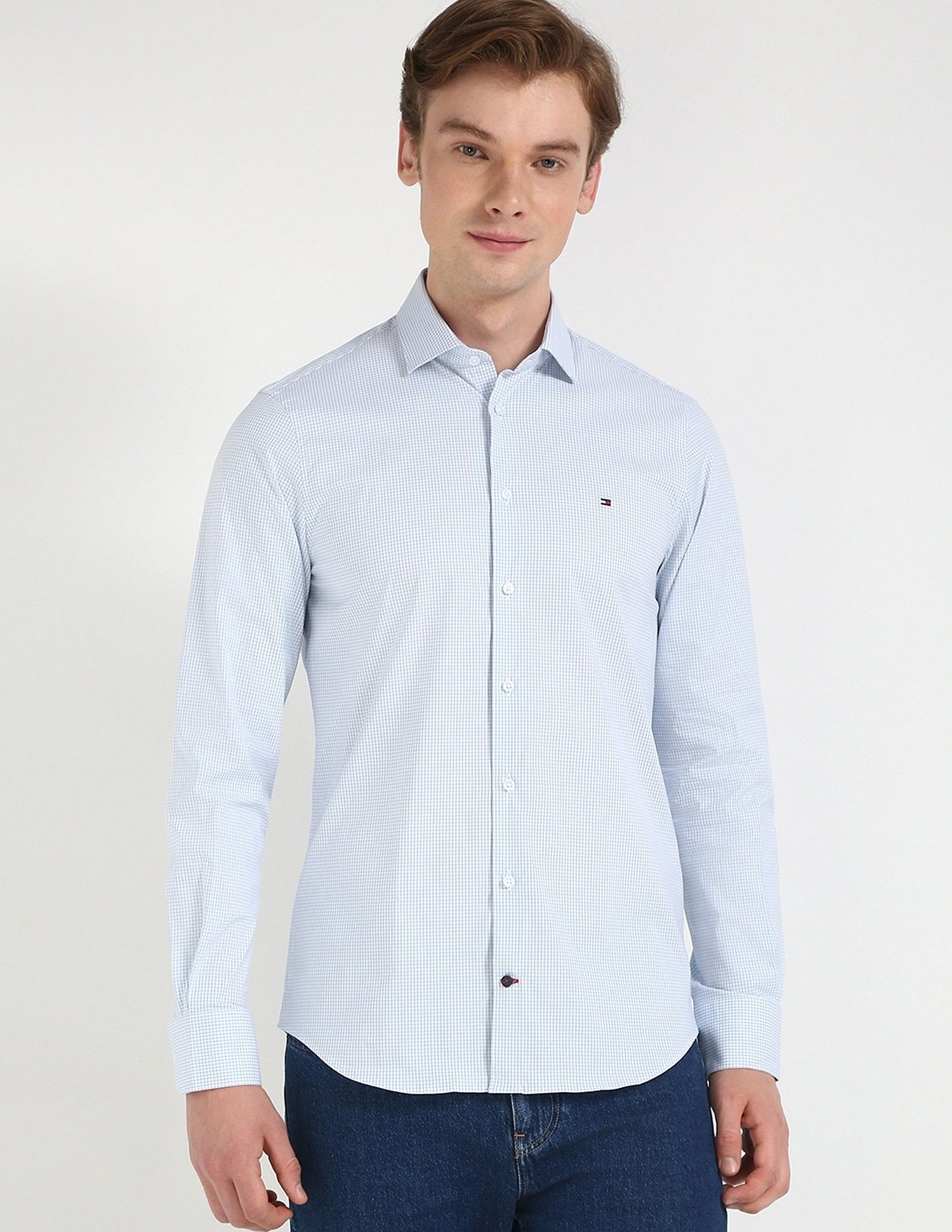Tommy Hilfiger Checks Slim-Fit Poplin Woven Shirt