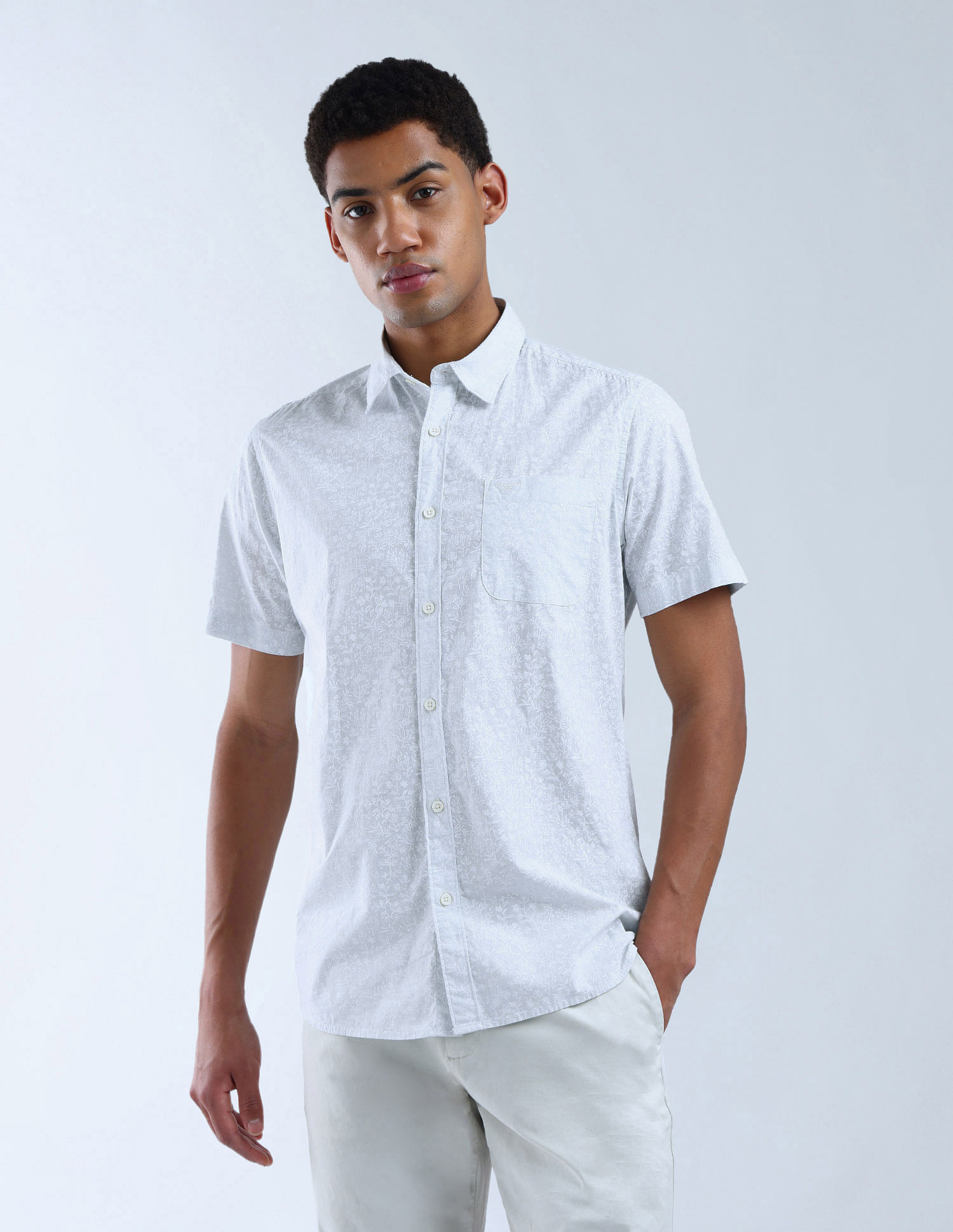 Flying Machine Slim Fit Tropical Essentials Shirt