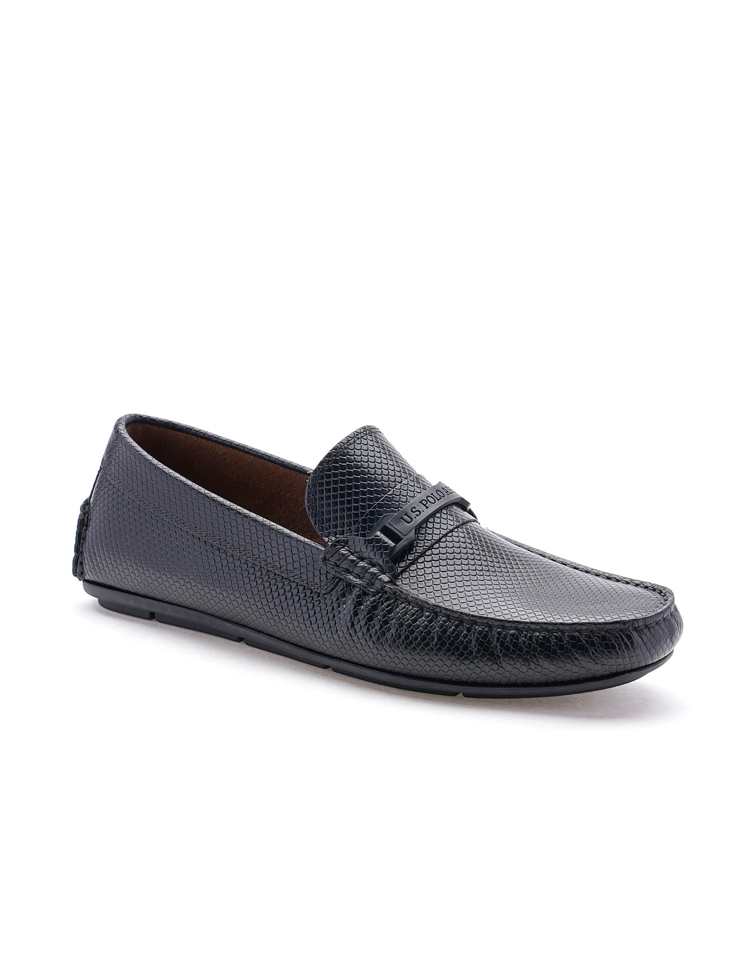 Buy U.S. Polo Assn. Men Textured Leather Terren Loafers