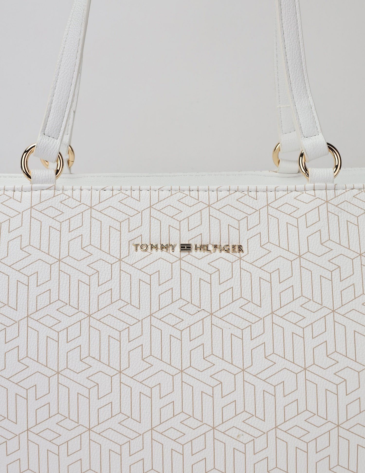 Tommy Hilfiger Logo Beige Pu Tote Bag