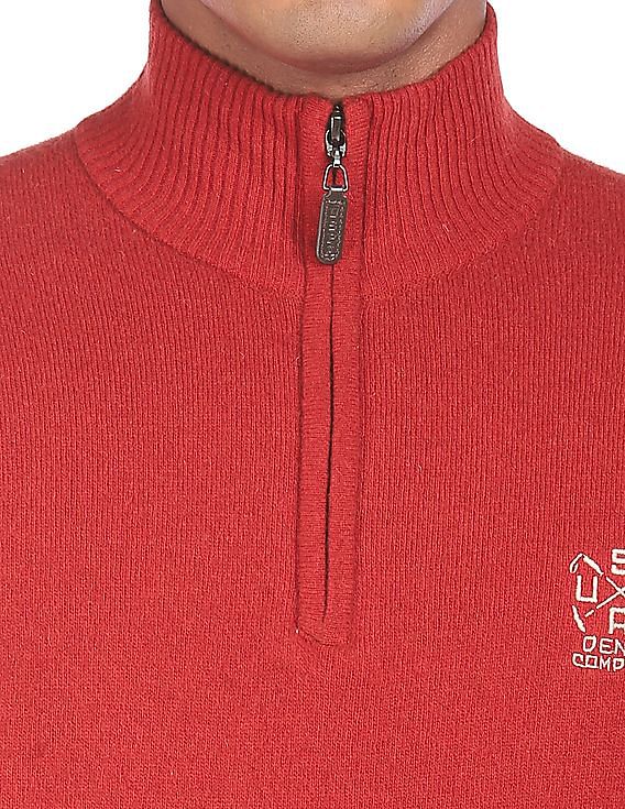 U.S. Polo Assn. Denim Co. High Neck Contrast Panel Sweater
