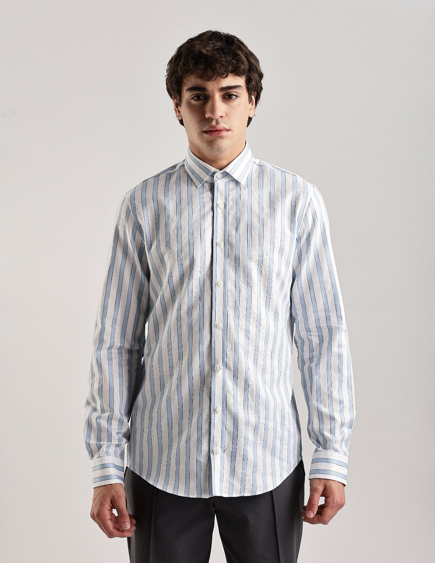 Calvin Klein Jeans Vertical Stripes Regular Fit Woven Shirt