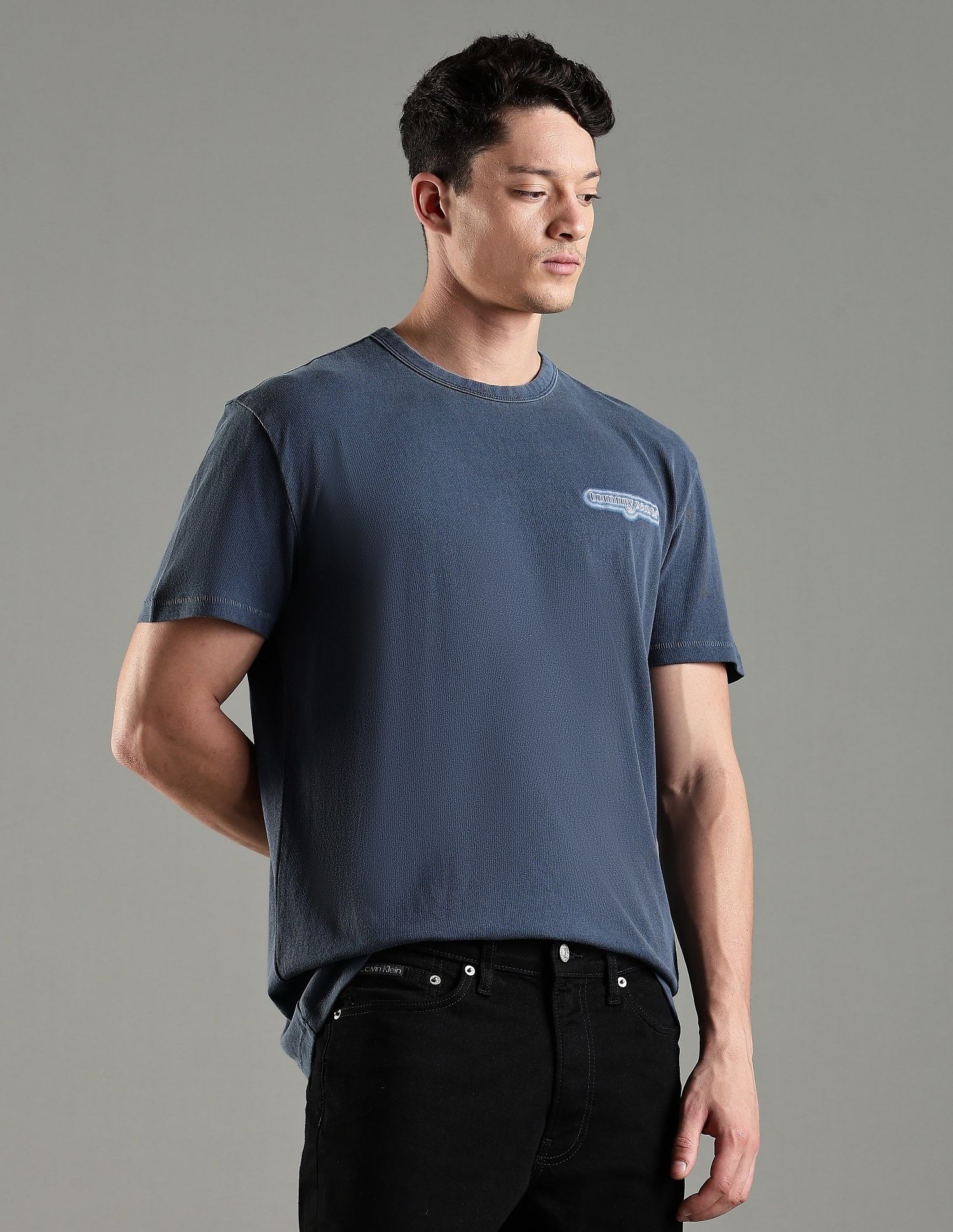 Tommy Hilfiger Embroidered Logo Regular Fit Cotton T-Shirt