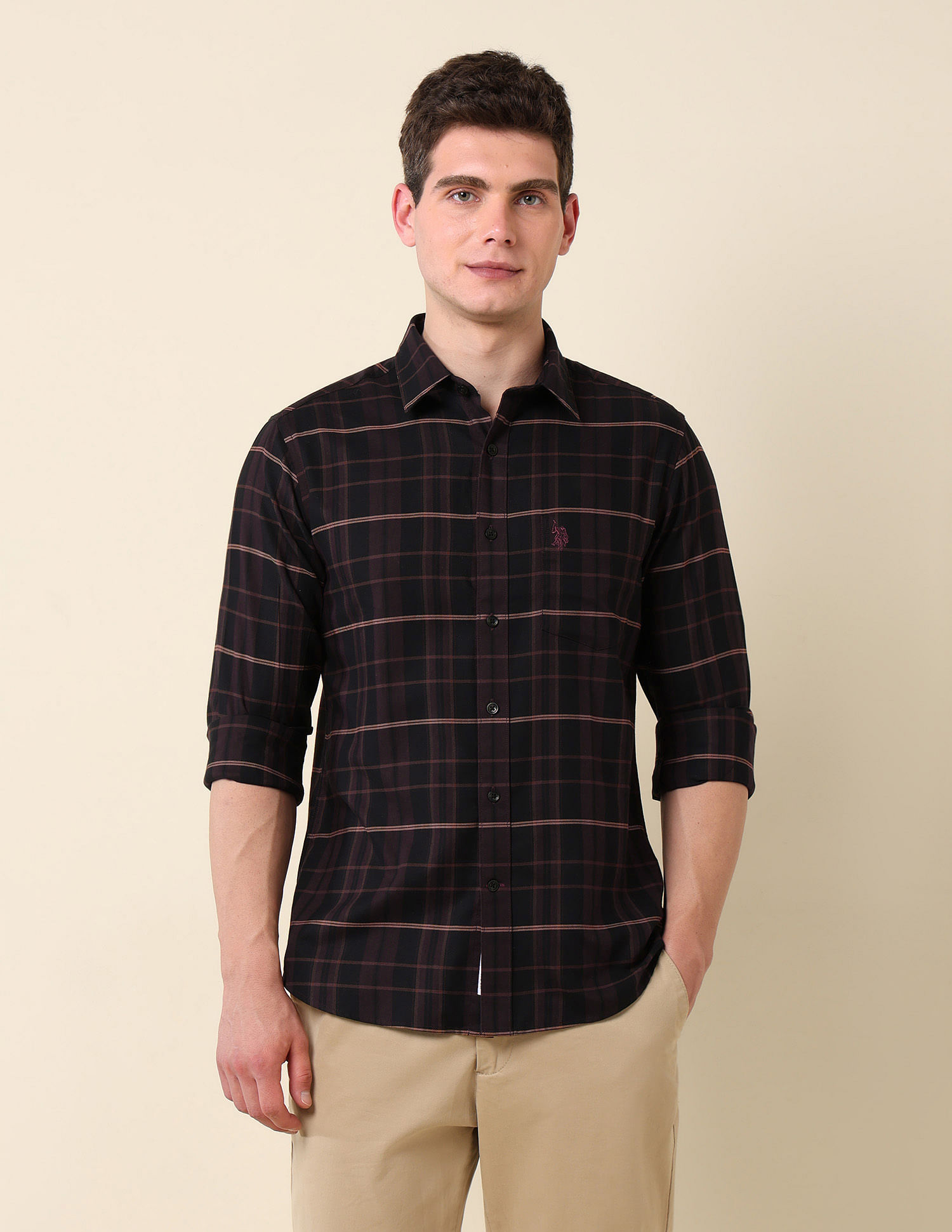 U.S. Polo Assn. Plaid Checked Pure Cotton Shirt