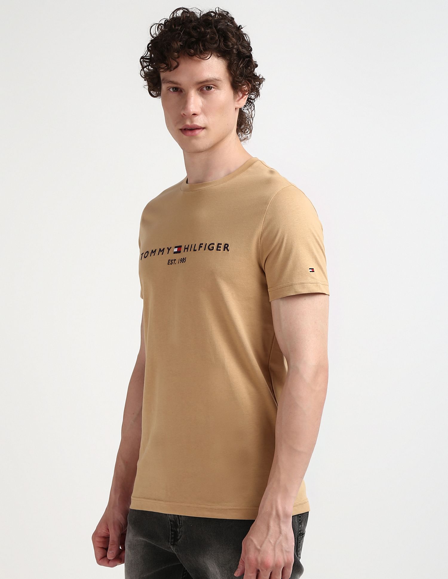 Tommy Hilfiger Crew Neck Embroidered Logo T-Shirt