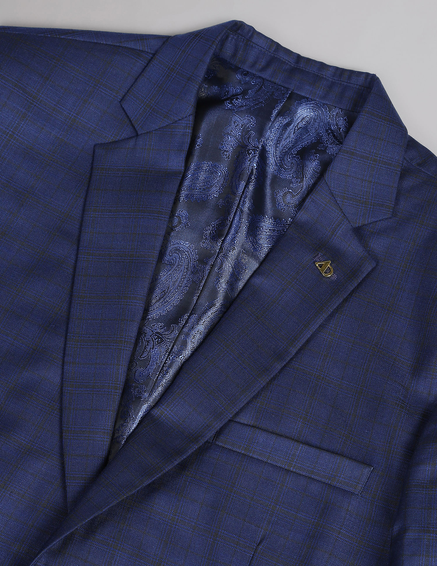 AD by Arvind Tailored Regular Fit Checked Two Piece Suit