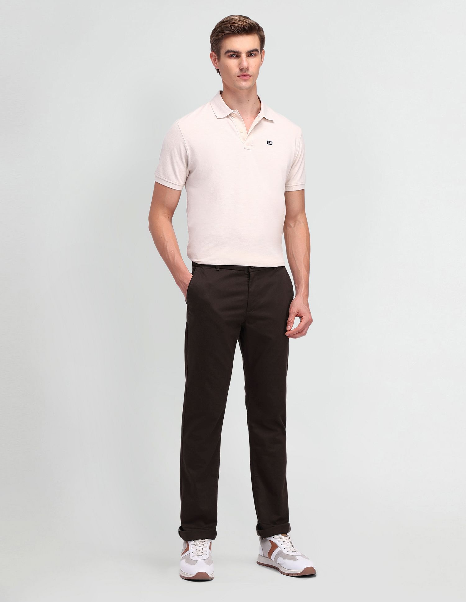 Arrow Sport Regular Fit Mid Rise Trousers