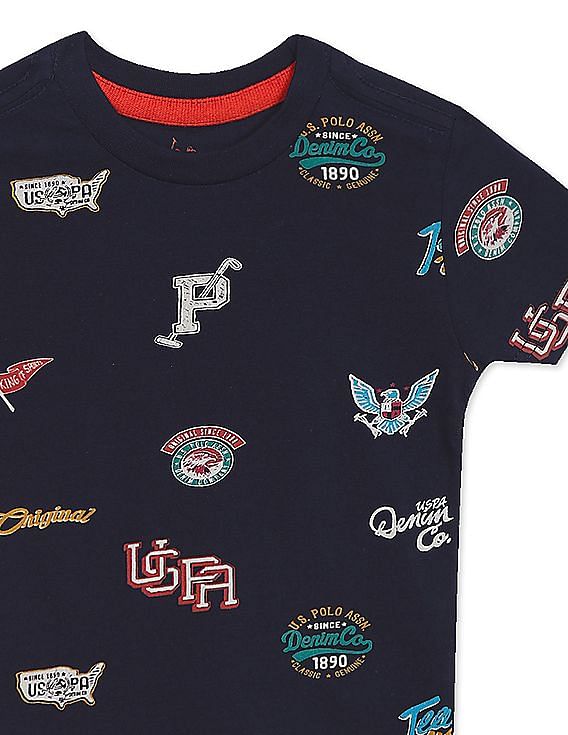 U.S. Polo Assn. Kids Boys Crew Neck Printed T-Shirt