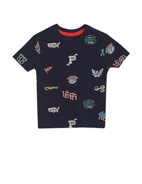 U.S. Polo Assn. Kids Boys Crew Neck Printed T-Shirt