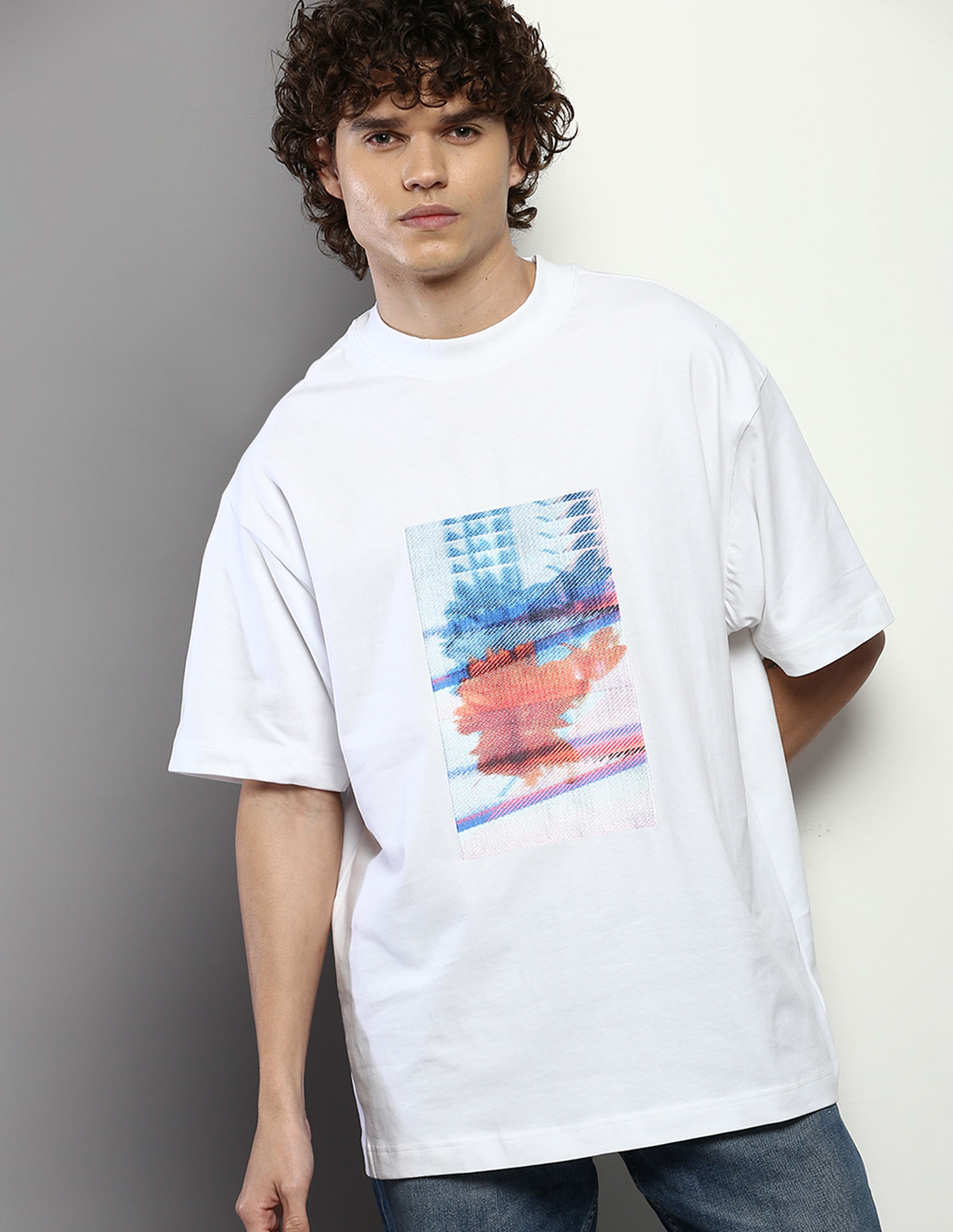 Buy Calvin Klein Men Blue Crew Neck Brand Print T-Shirt - NNNOW.com