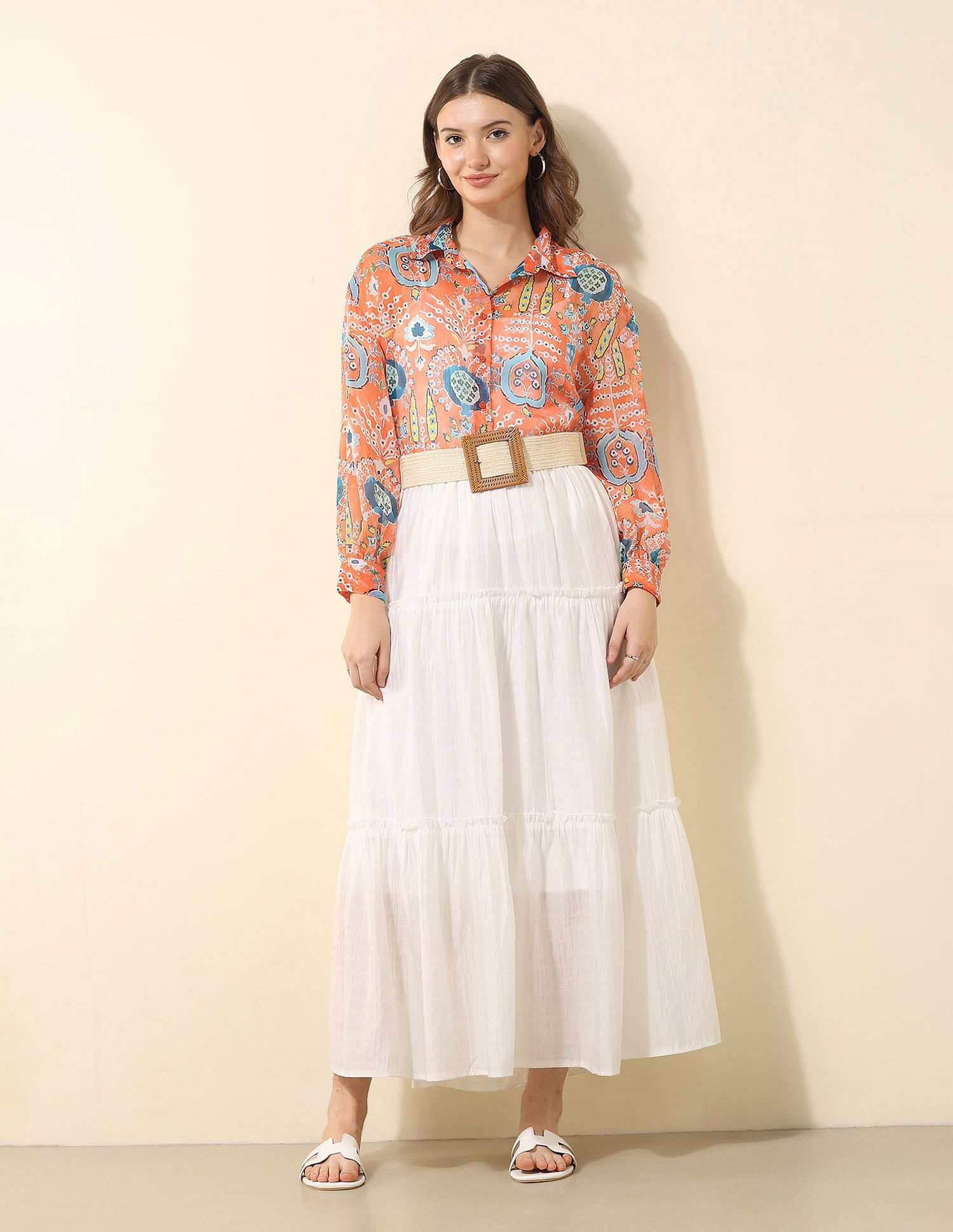 U.S. Polo Assn. Women Relaxed Fit Chiffon Sheer Shirt