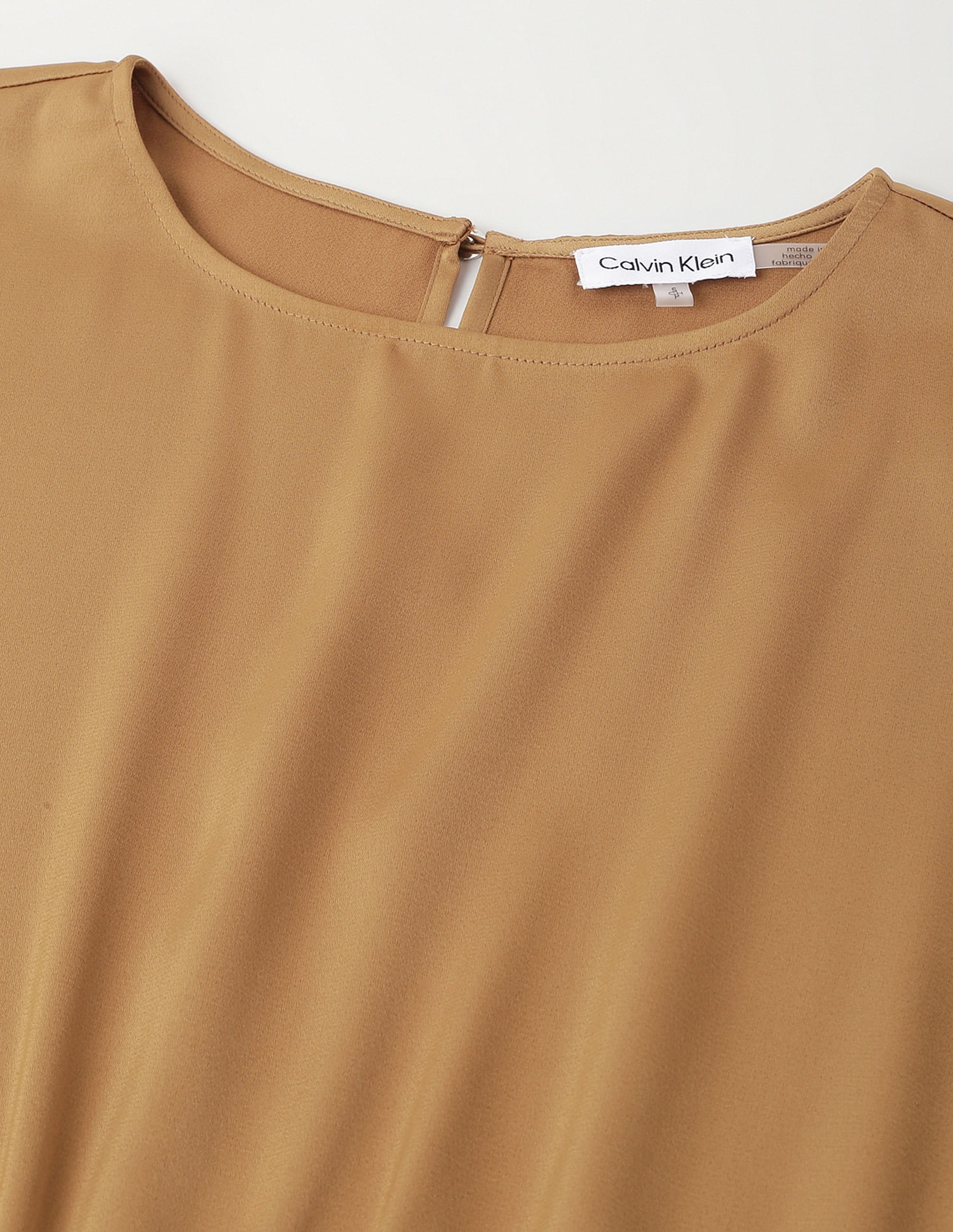 Calvin Klein Ribbed Hem Cap Sleeve Top
