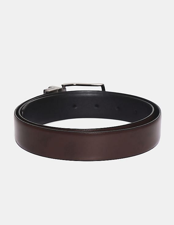 U.S. Polo Assn. Black And Brown Metallic Buckle Reversible Belt