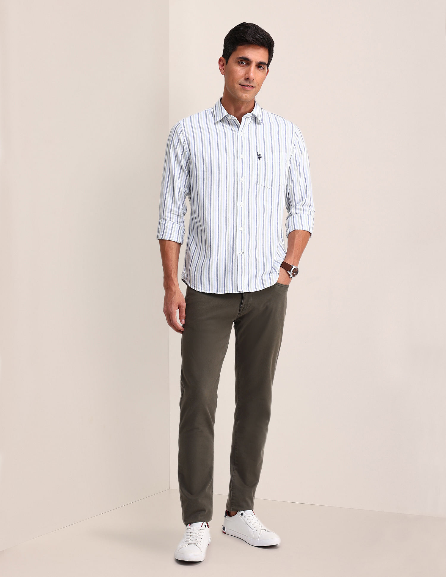 U.S. Polo Assn. Vertical Striped Oxford Shirt