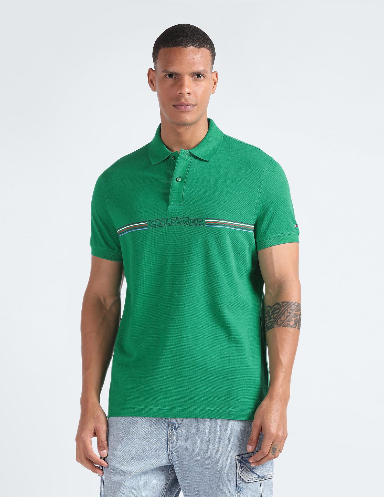 Tommy Hilfiger Brand Stripe Sustainable Polo Shirt