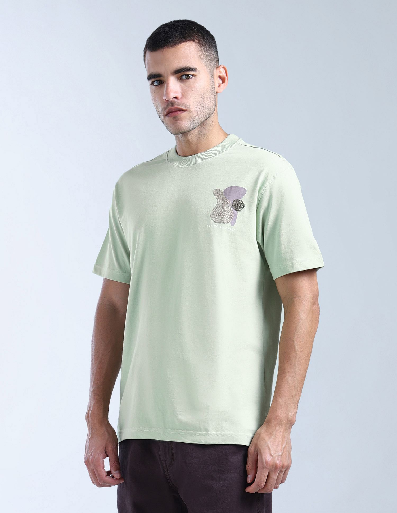 Flying Machine Embroidered Relaxed Fit T-Shirt