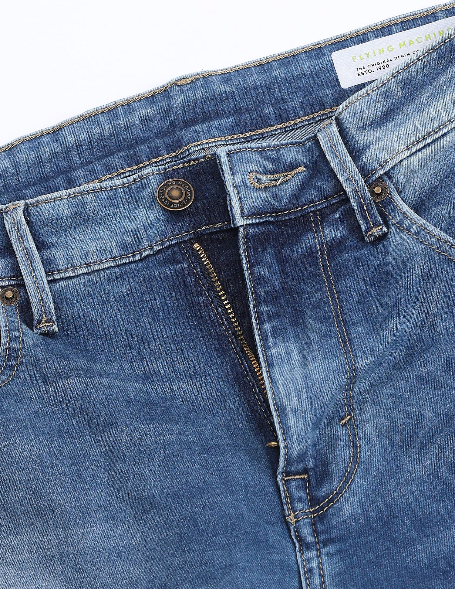 Flying Machine Slash Slim Tapered Stone Wash Jeans