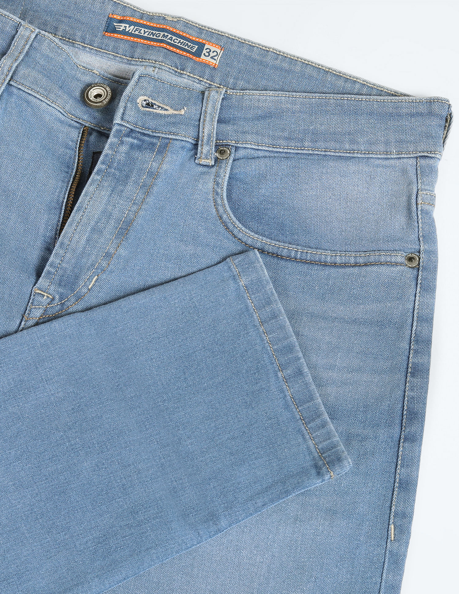 Flying Machine Slash Slim Tapered Mid Rise Jeans