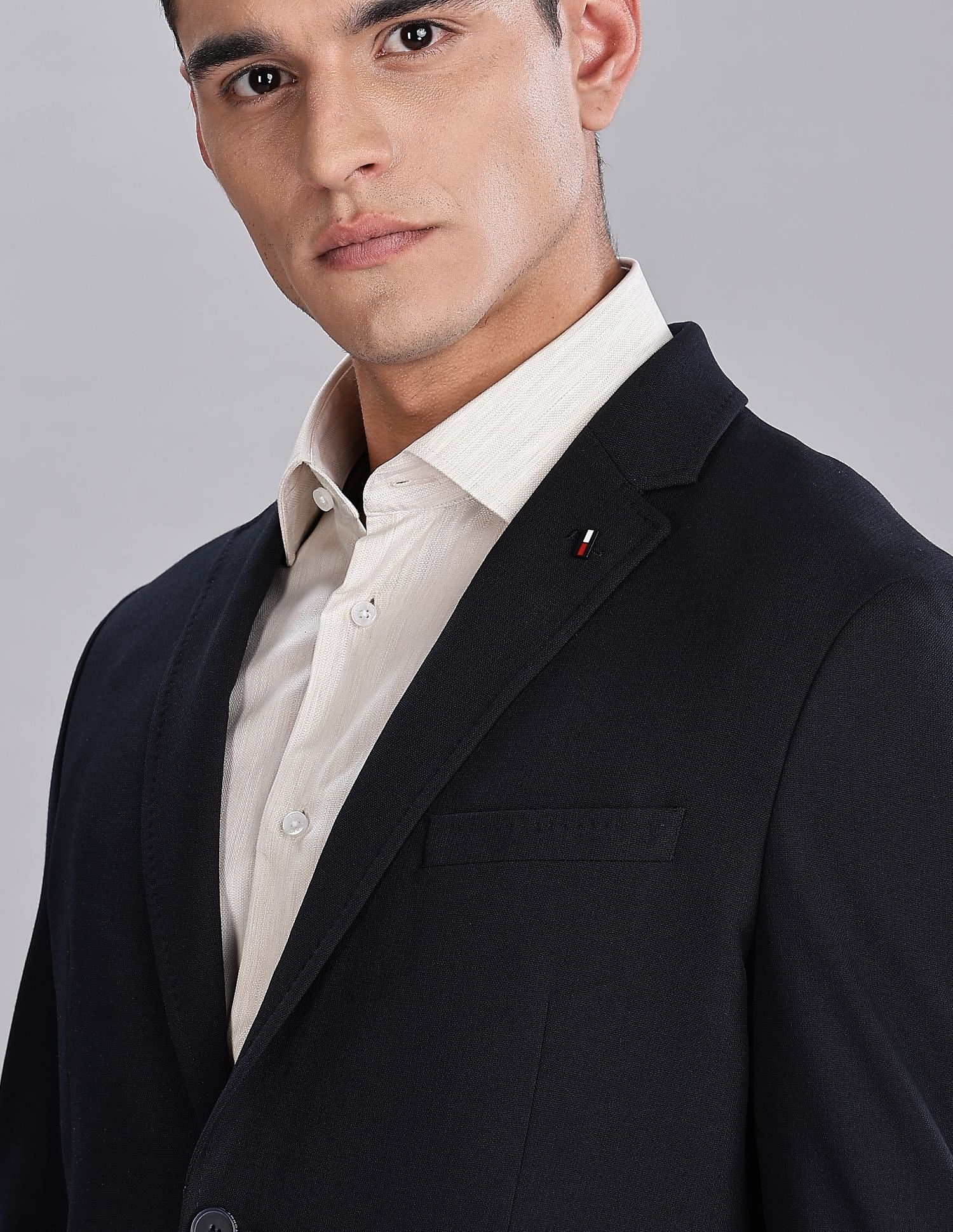 Tommy Hilfiger Solid Regular-Fit Polyester Blazer