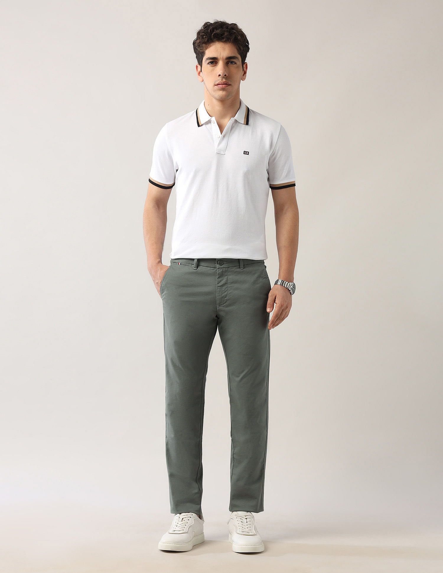 Arrow Sport Twill Slim Fit Trousers