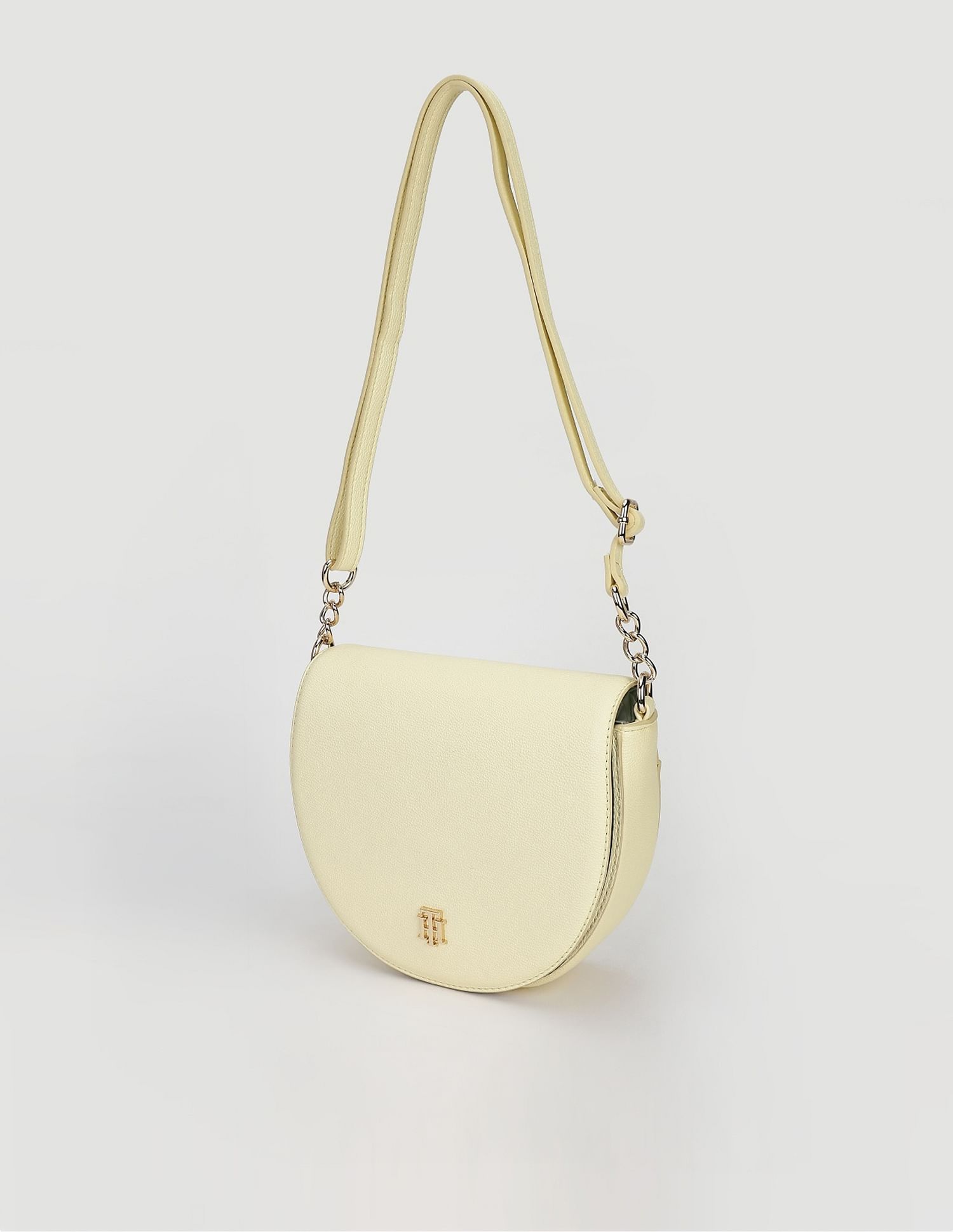 Tommy Hilfiger Solid Yellow PU Sling Bags