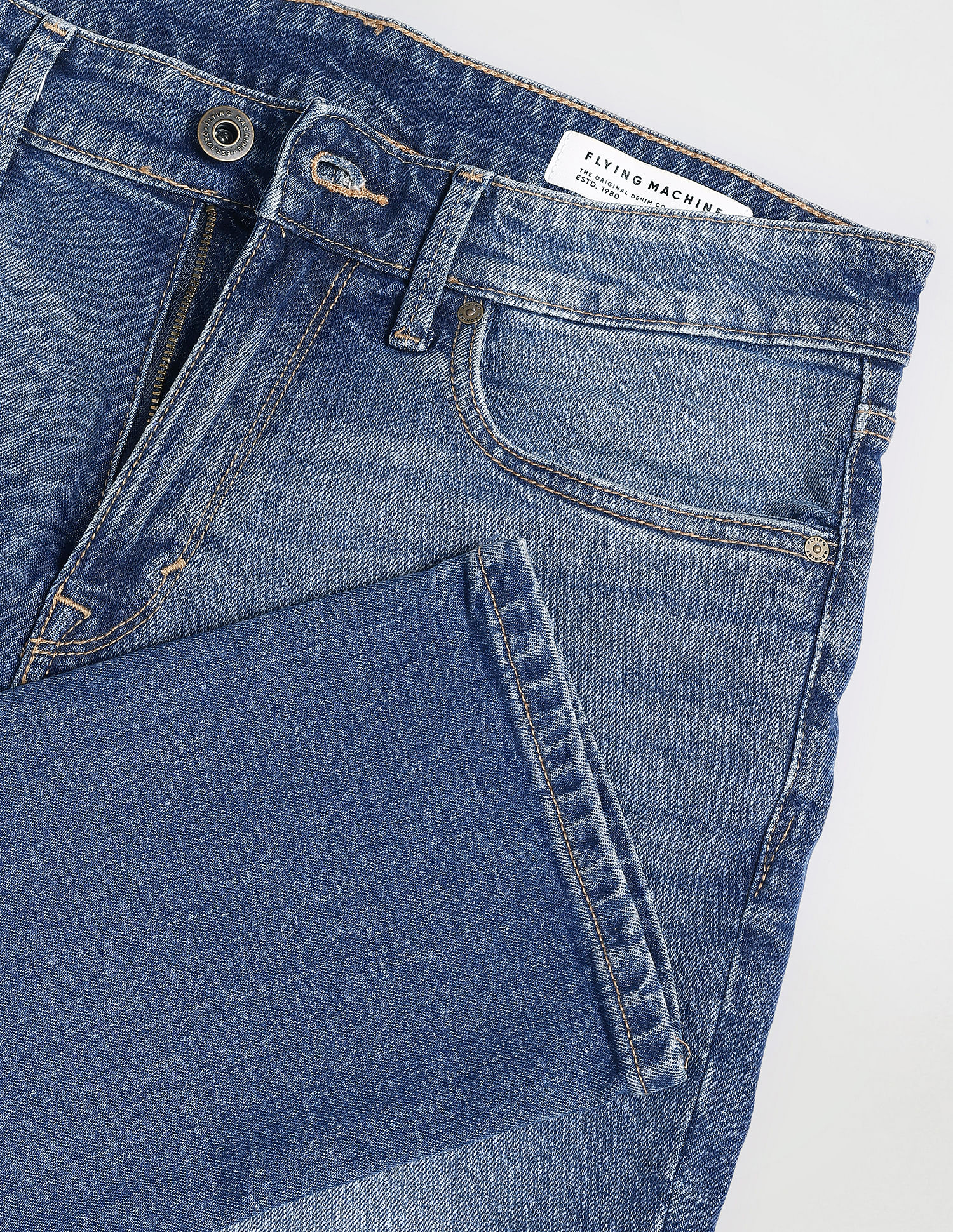 Flying Machine Distressed Slim Tapered Fit Authentic Signature Jeans