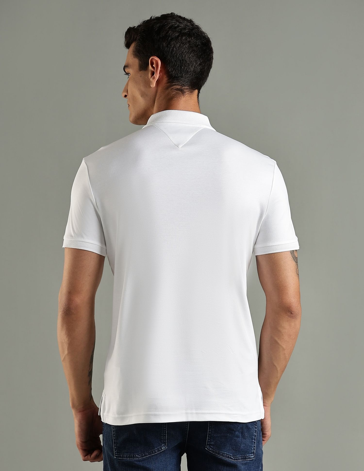 Tommy Hilfiger Solid Regular Fit Cotton Polo T-Shirt