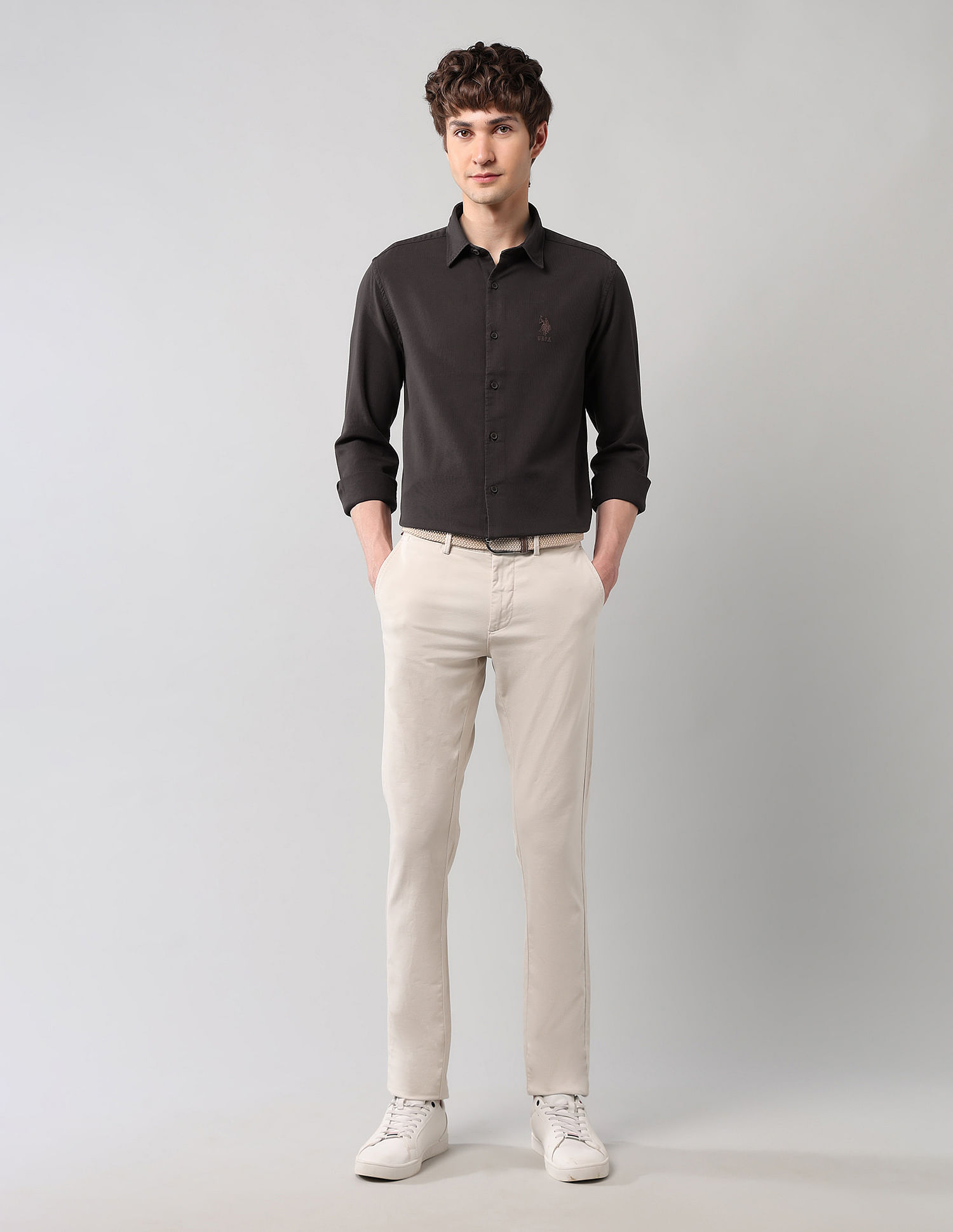 U.S. Polo Assn. Denim Co. Pure Cotton Regular Fit Dobby Shirt