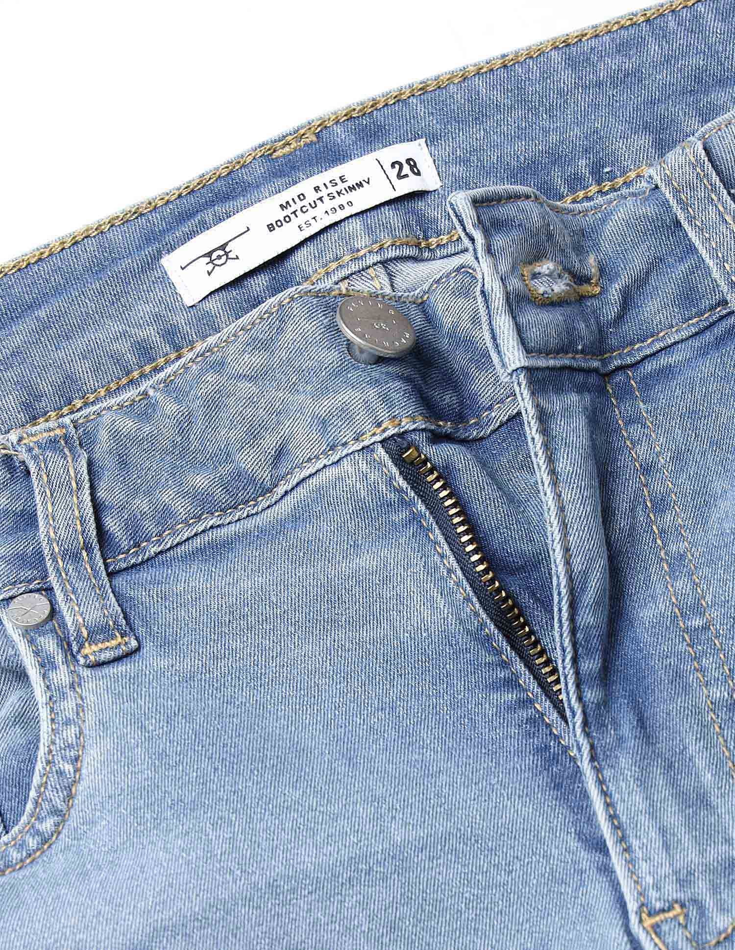 Flying Machine Women Mid Rise Skinny Bootcut Jeans