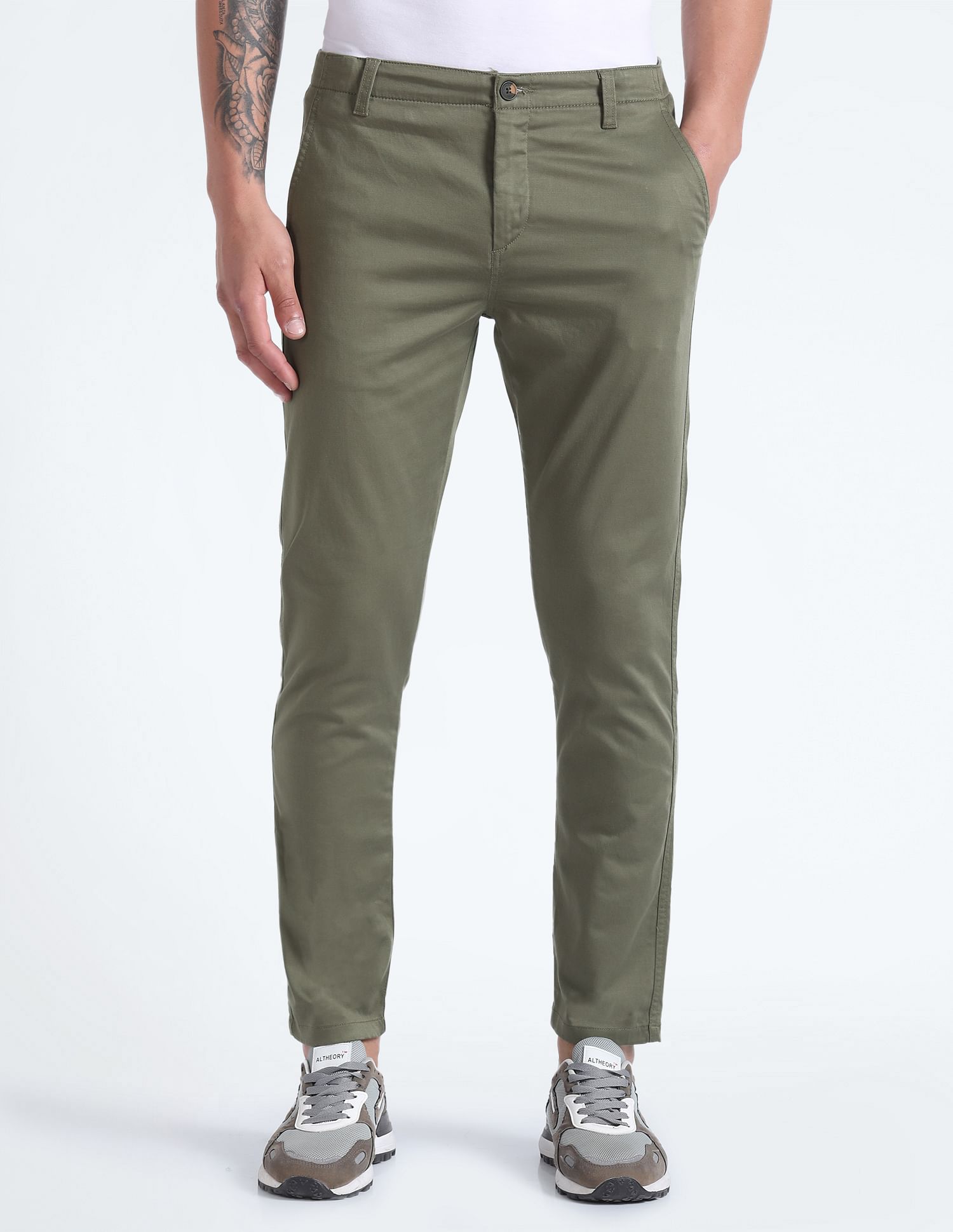 Flying Machine Slash Slim Tapered Fit Twill Trousers