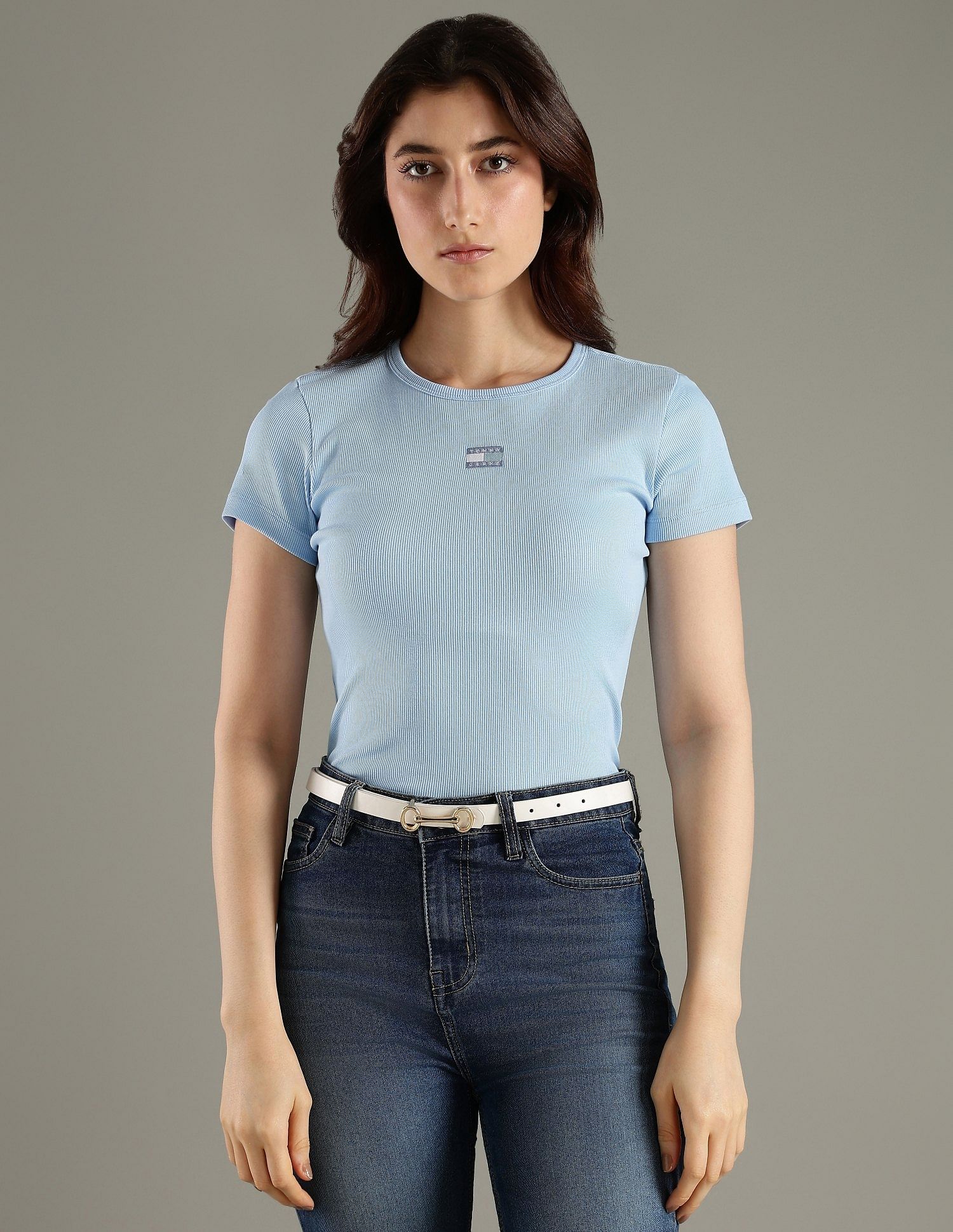 Tommy Hilfiger Solid Slim Fit Cotton T-Shirt