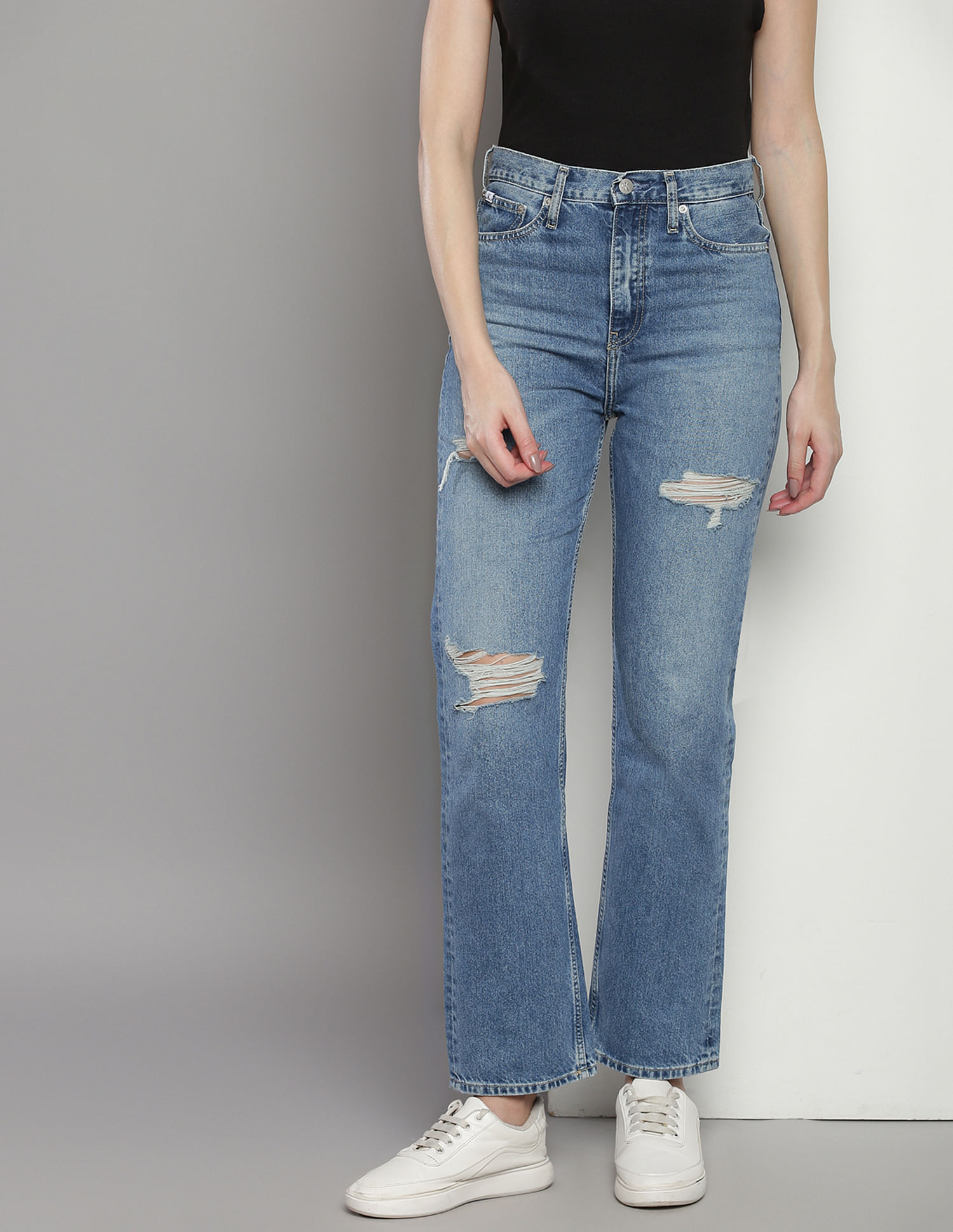 Calvin Klein High Rise Straight Fit Jeans