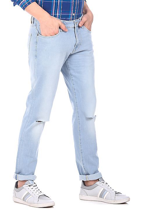 Materialisme bremse Land Buy Aeropostale Men Light Blue Ripped Skinny fit Jeans - NNNOW.com