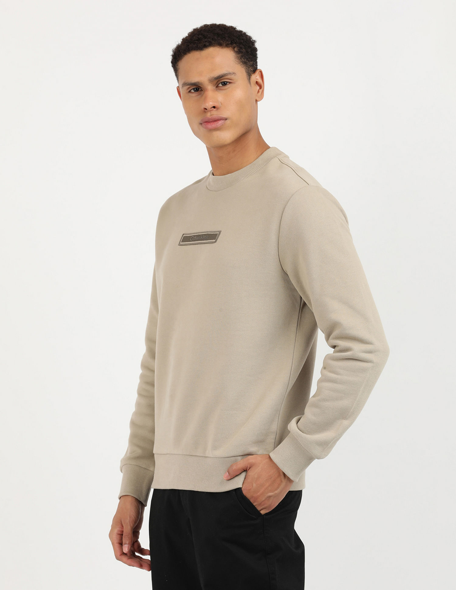 Calvin Klein Jeans Embroidered Logo Crew Neck Sweatshirt