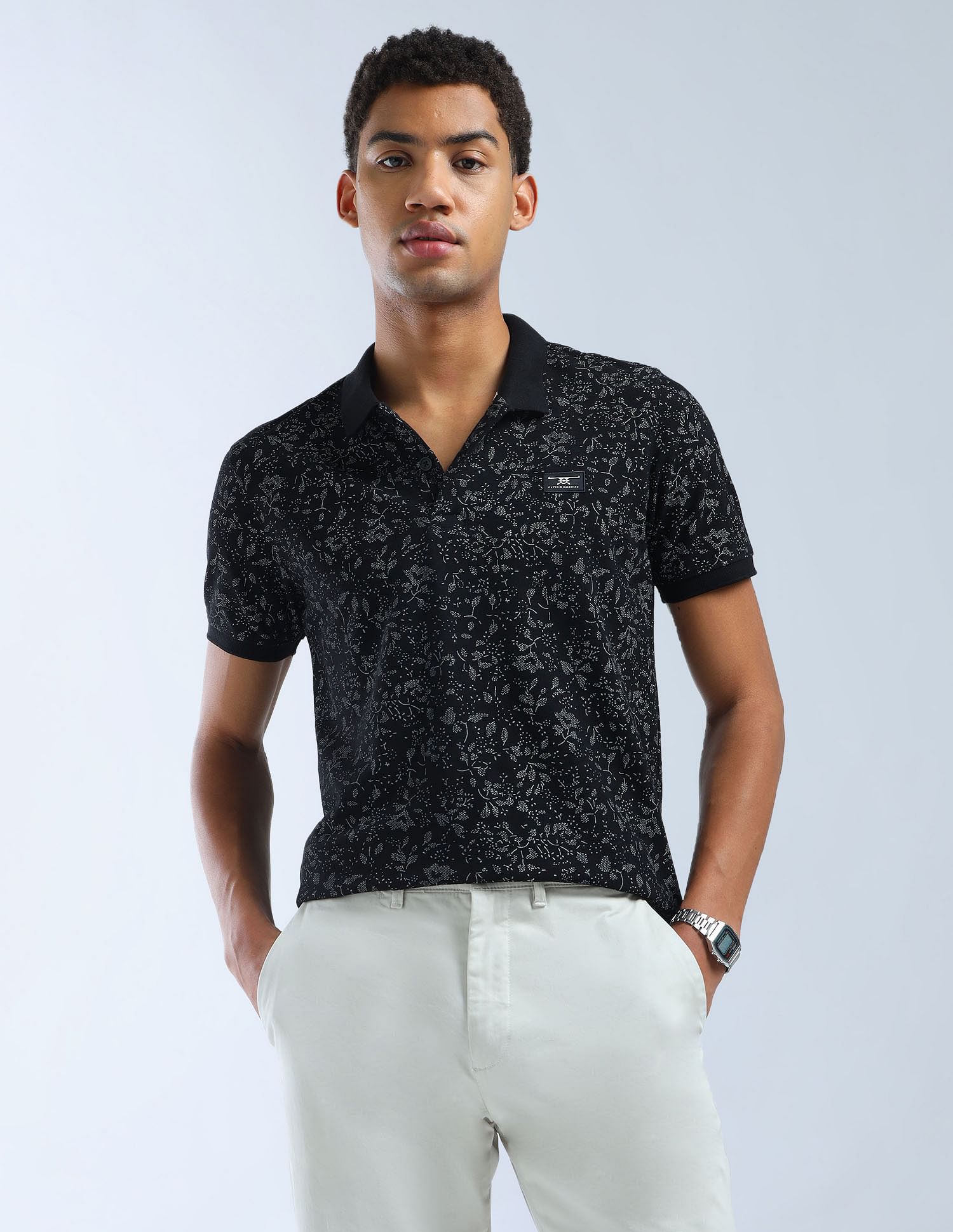 Flying Machine Floral Printed Essentials Polo Shirt