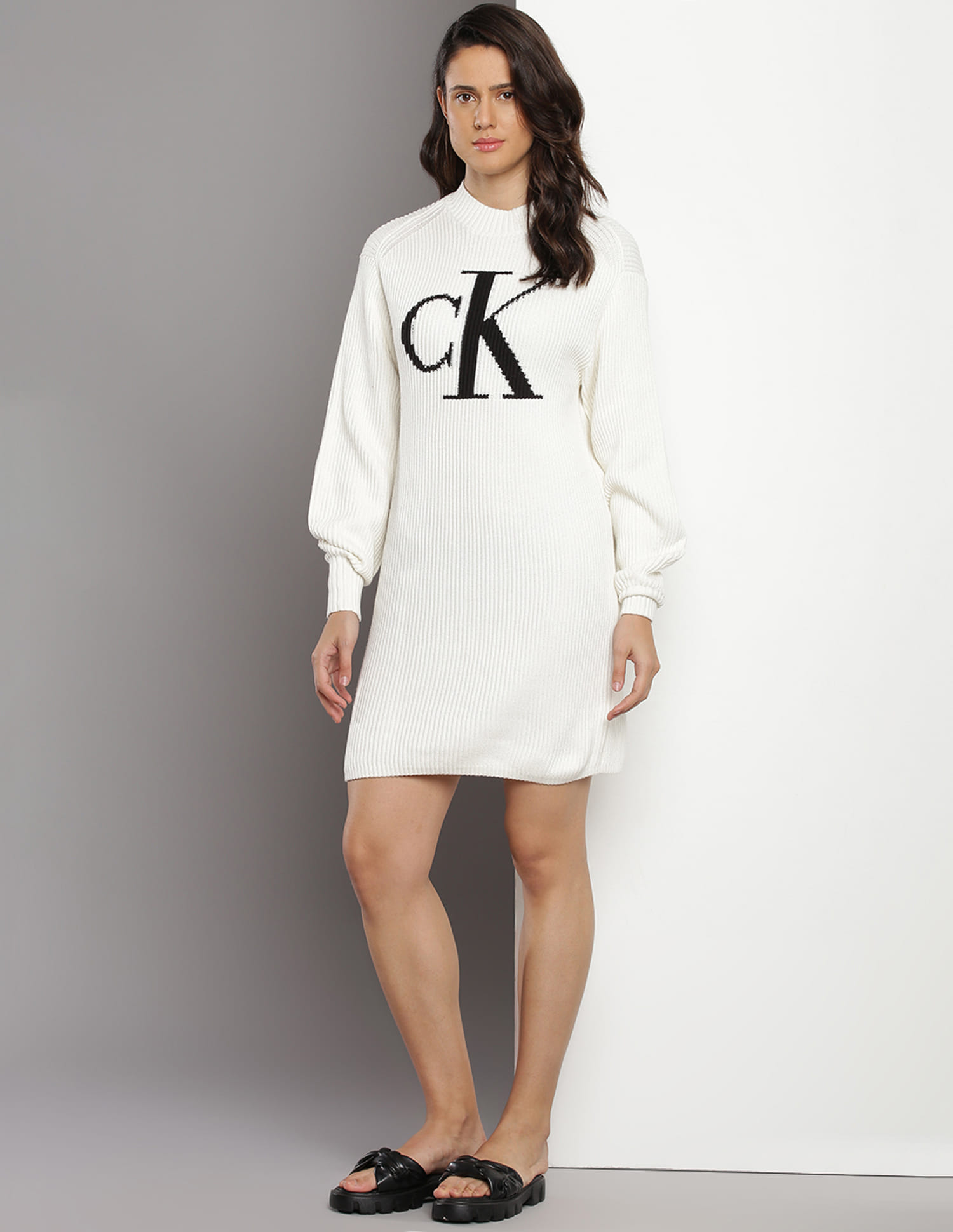 Buy Calvin Klein Patterned Knit Sweater Dress - NNNOW.com