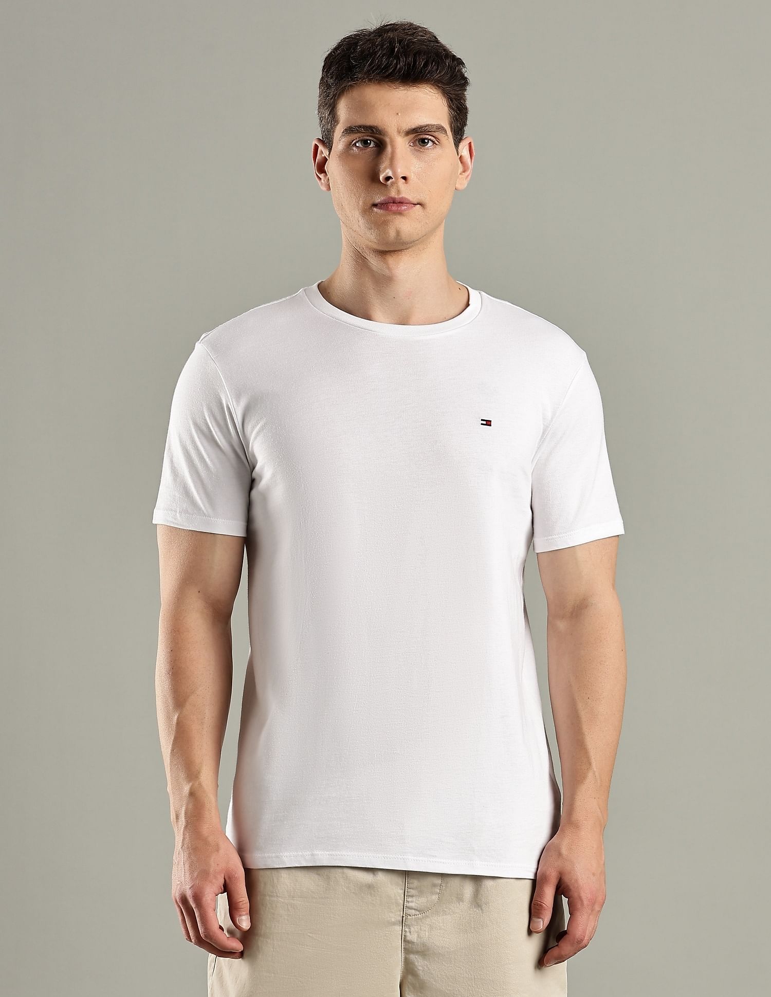 Tommy Hilfiger Solid Regular-Fit Cotton T-Shirt