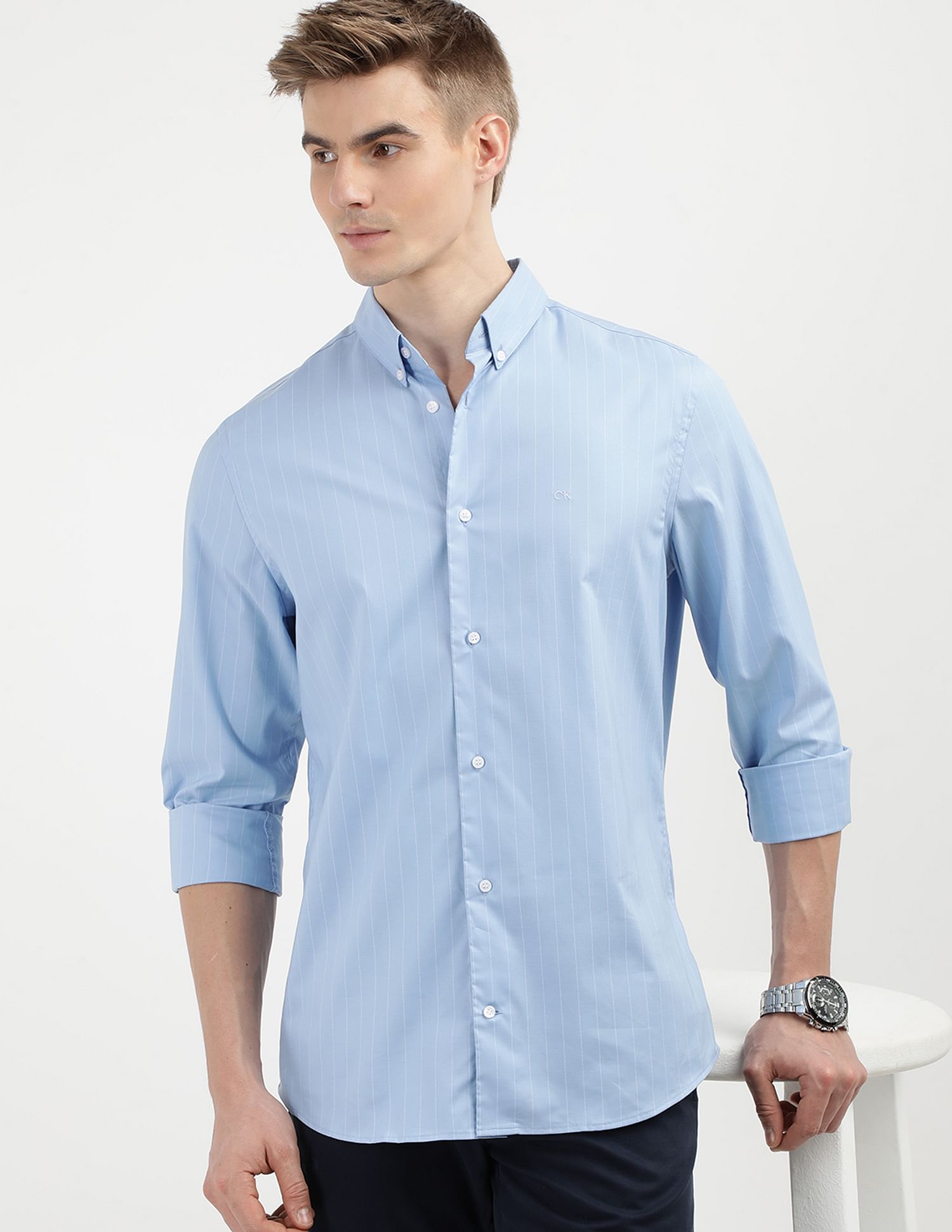 Buy Calvin Klein Oxford Stretch Stripes Shirt NNNOW