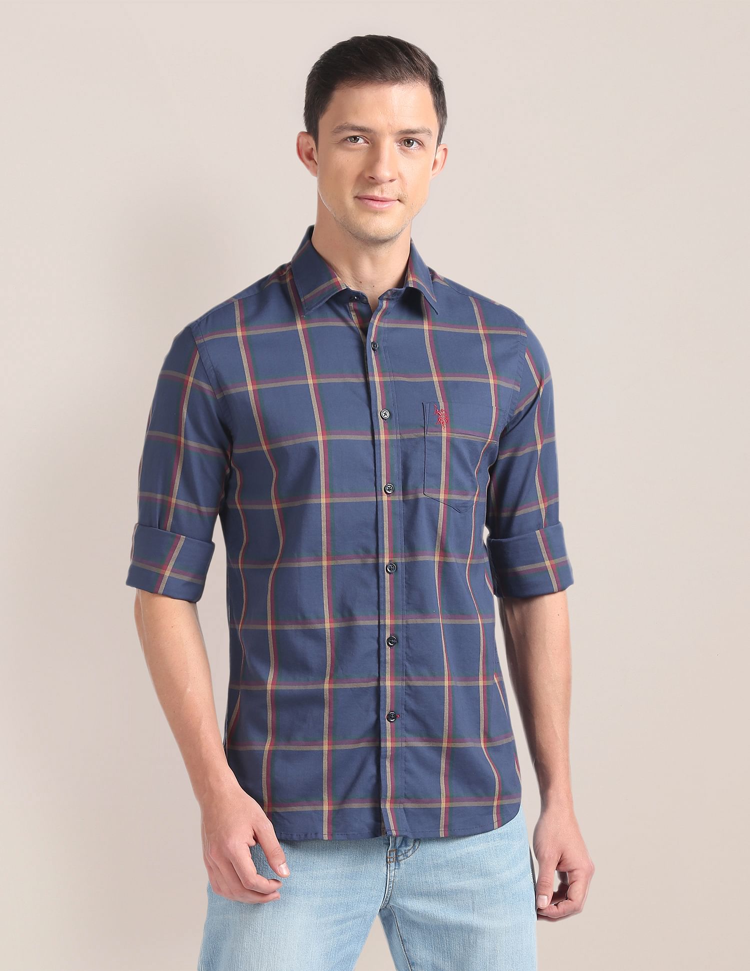 U.S. Polo Assn. Windowpane Check Twill Shirt